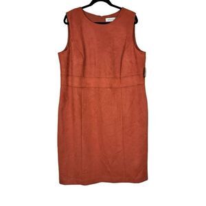 Kasper Faux Suede Sheath Dress - Size 18W